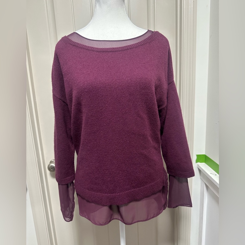 Ann Taylor Plum Layered Sweater